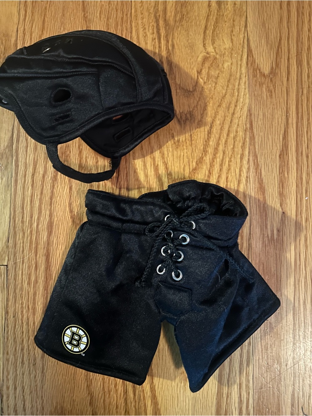 Build-A-Bear Black Kids Hockey Shorts with Lace-Up Waist